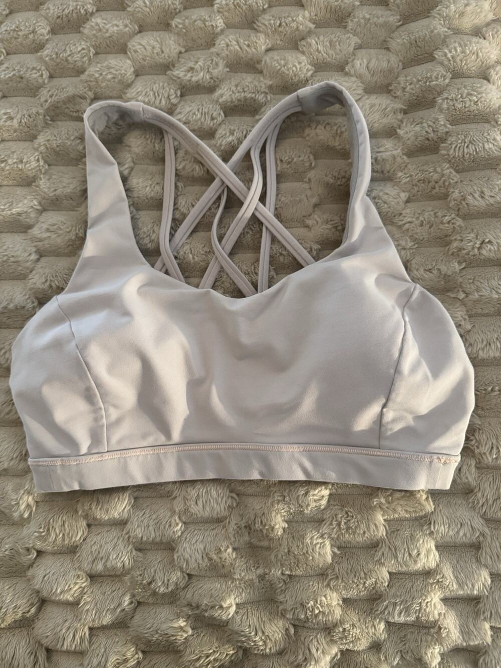 Lululemon Free To Be Serene Bra Pastel Pink Luxtreme Strappy Back Size 6